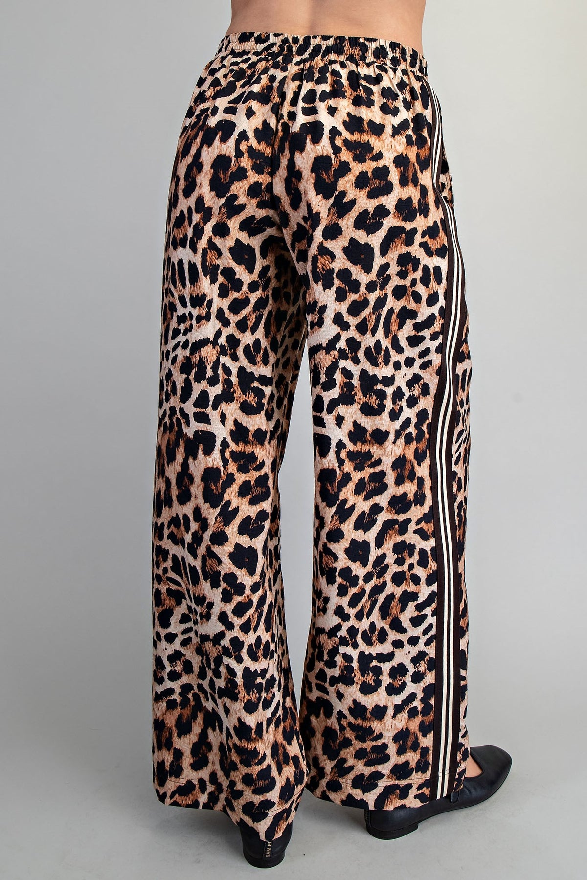 Leopard Print Side Stripe Pants