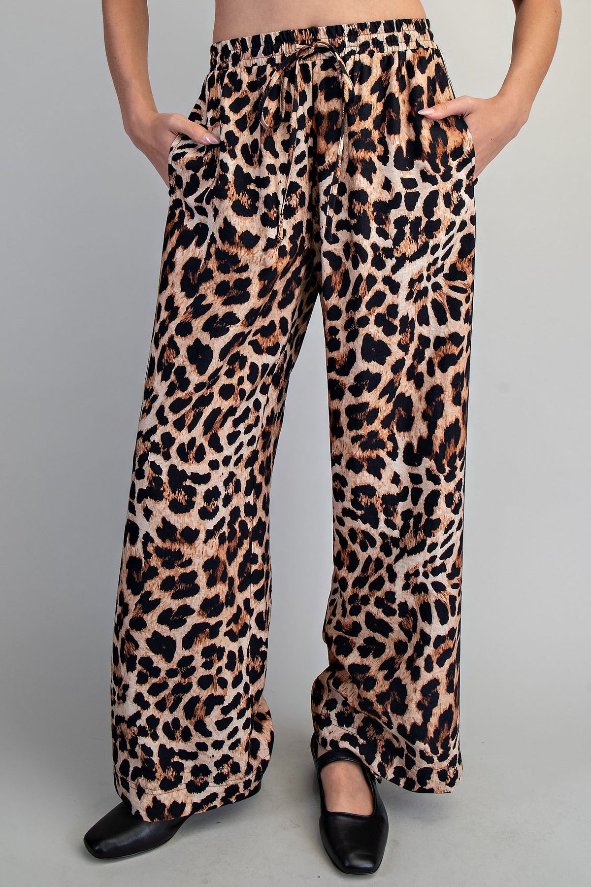Leopard Print Side Stripe Pants