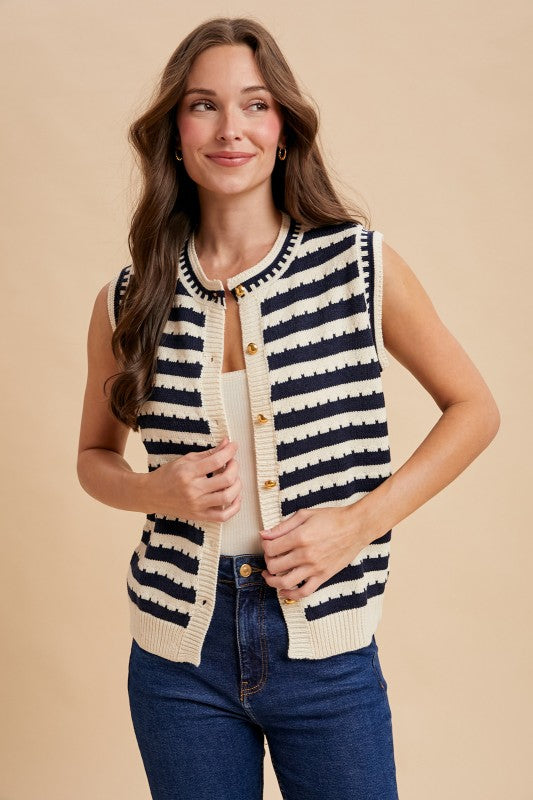 Striped knit vest