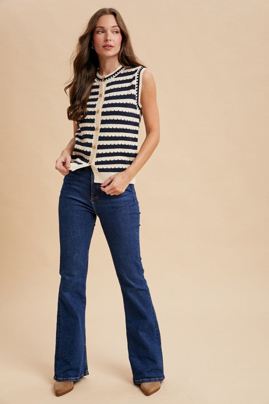 Striped knit vest