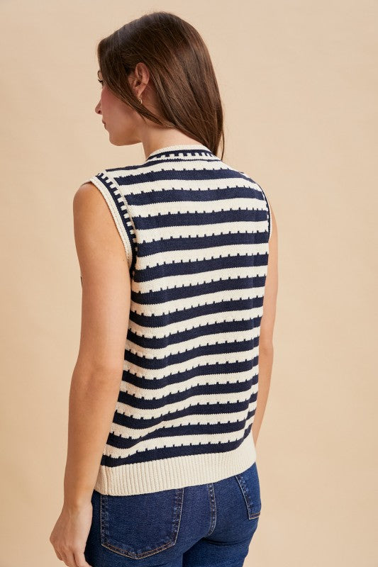 Striped knit vest